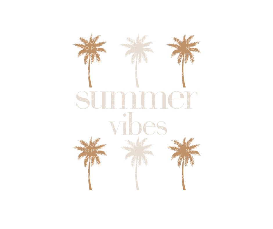 Summer Vibes palm tree-Ready to Press Transfer