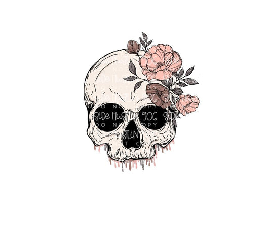 Floral Skull-Ready to Press Transfer