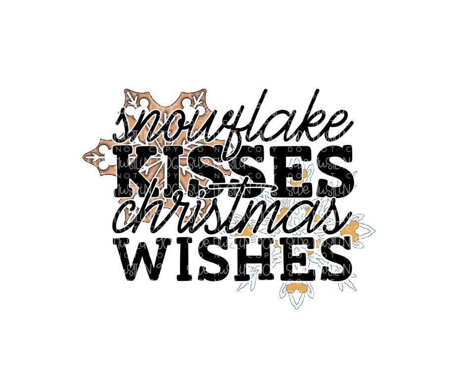 Snowflake Kisses Christmas Wishes-Ready to Press Transfer