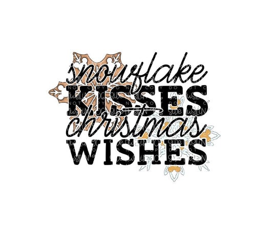 Snowflake Kisses Christmas Wishes-Ready to Press Transfer