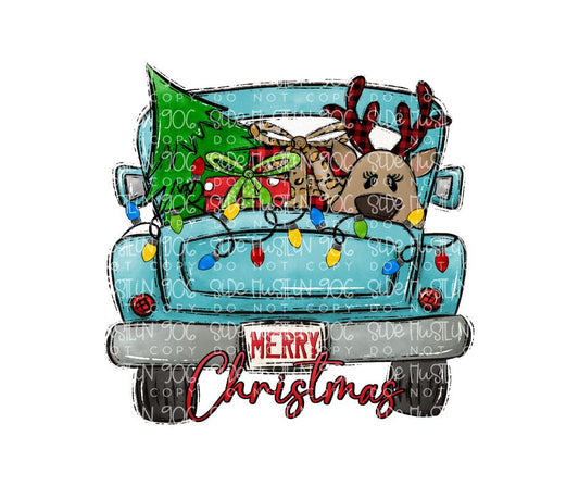 Merry Christmas truck-Ready to Press Transfer