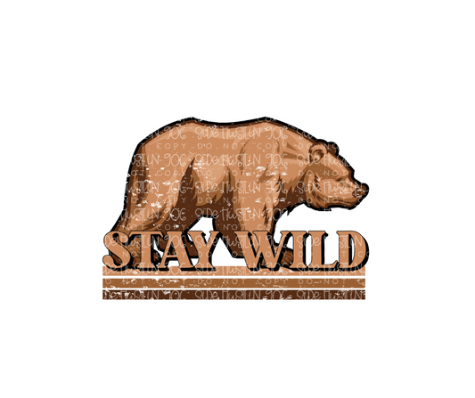 Stay Wild bear-Ready to Press Transfer