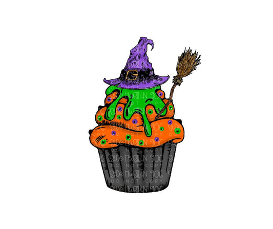 Witch Cupcake-Ready to Press Transfer