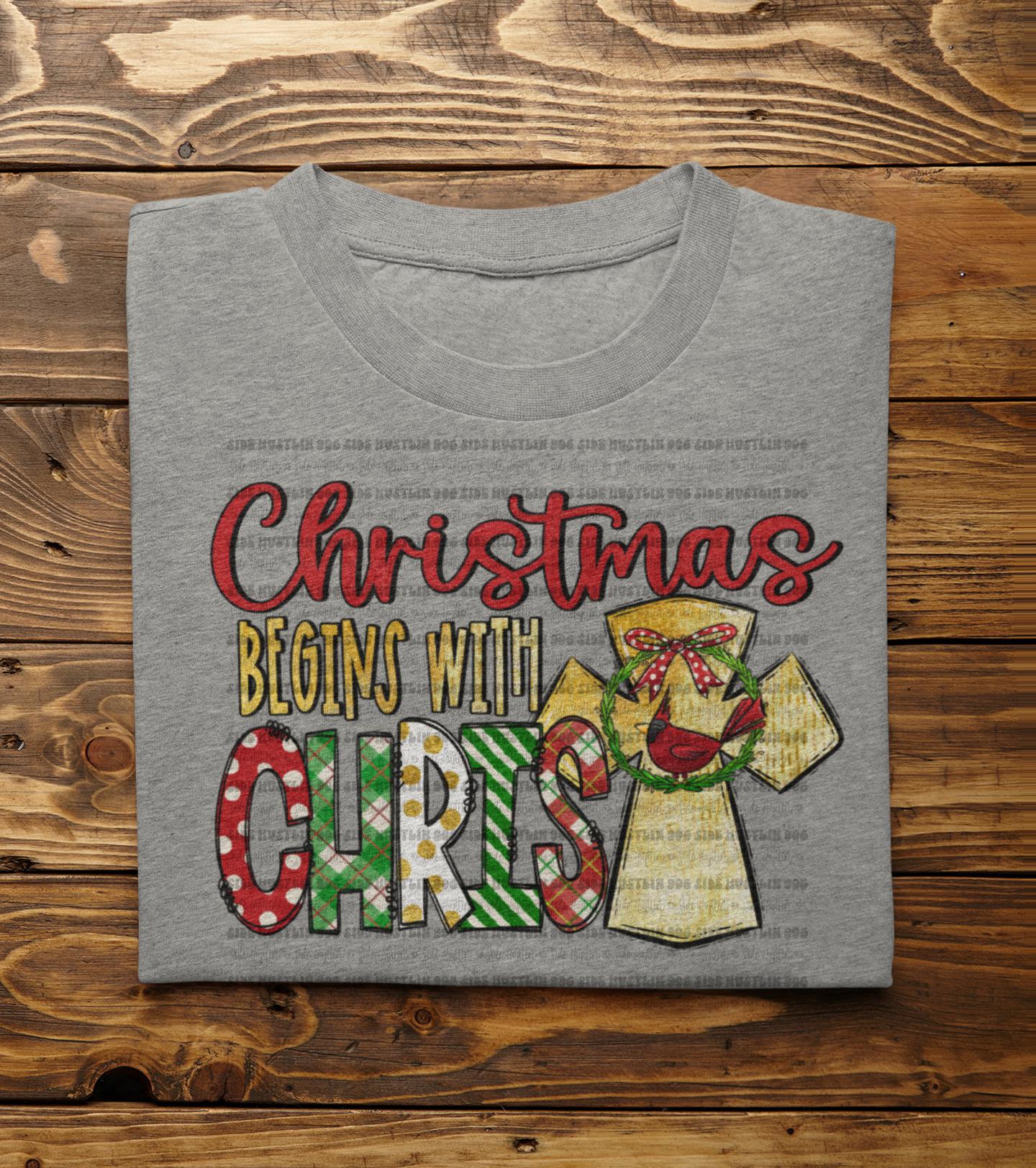 Christmas begins with Christ Tee